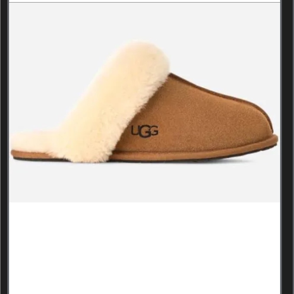 UGG Chestnut and Cream Shearling Mules